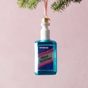 Anthropologie Hand Sanitizer Glass Ornament NWT